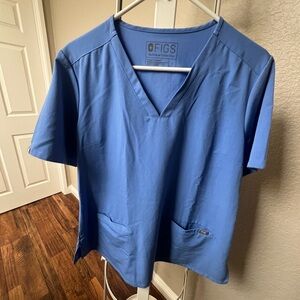 FIGS Women's Casma Three-Pocket Scrub Top. Ceil Blue. Size Large. Used, great